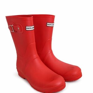 Exotic Identity Women’s Red Rain Boots – Size 8 – New With Tags